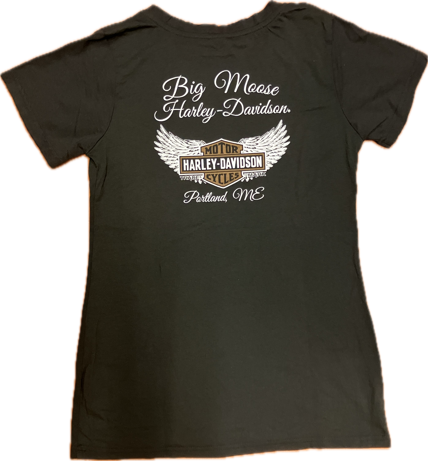 Ladies Custom Big Moose Harley Davidson custom short sleeve t shirt